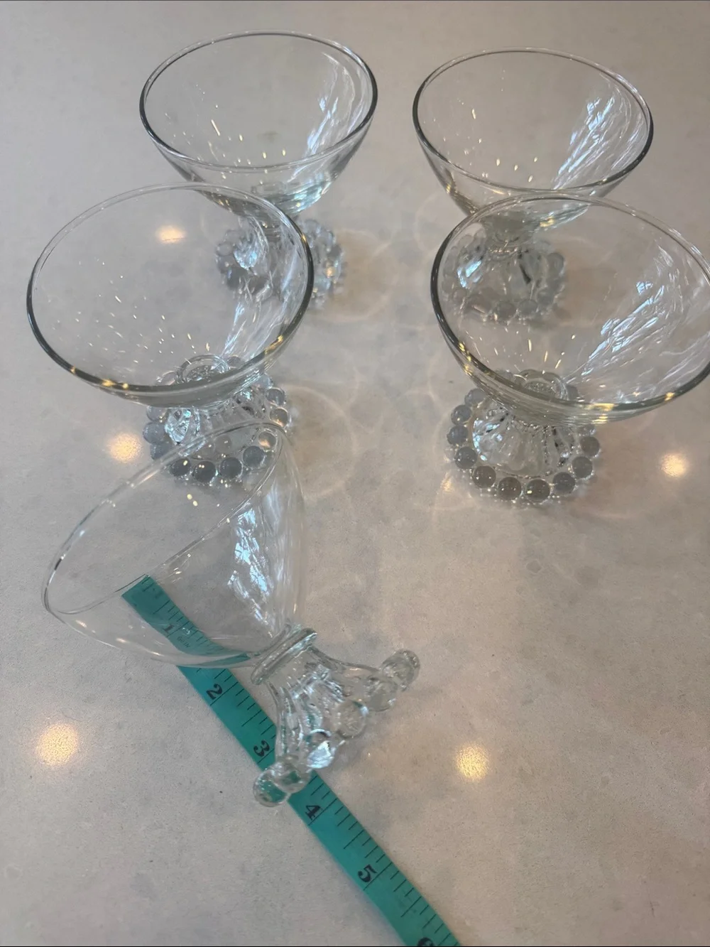 anchor hocking, Berwick Clear BOOPIE Bubble Stem Dessert Bowls - Set of 5